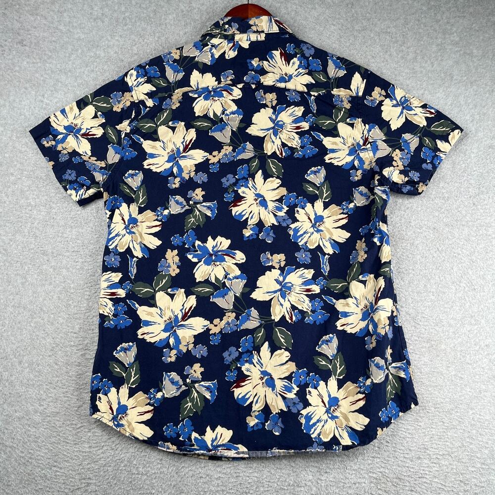 Denim & Flower Floral Print Shirt Medium Beach Casual Button Up Short Sleeve Men - Picture 4 of 7
